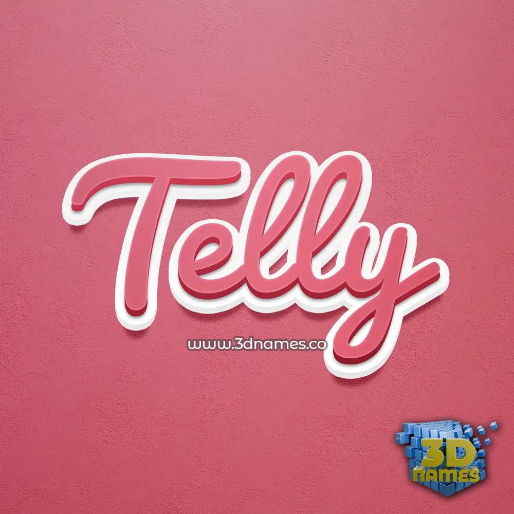 telly in Red Scribble style - 3D name wallpaper