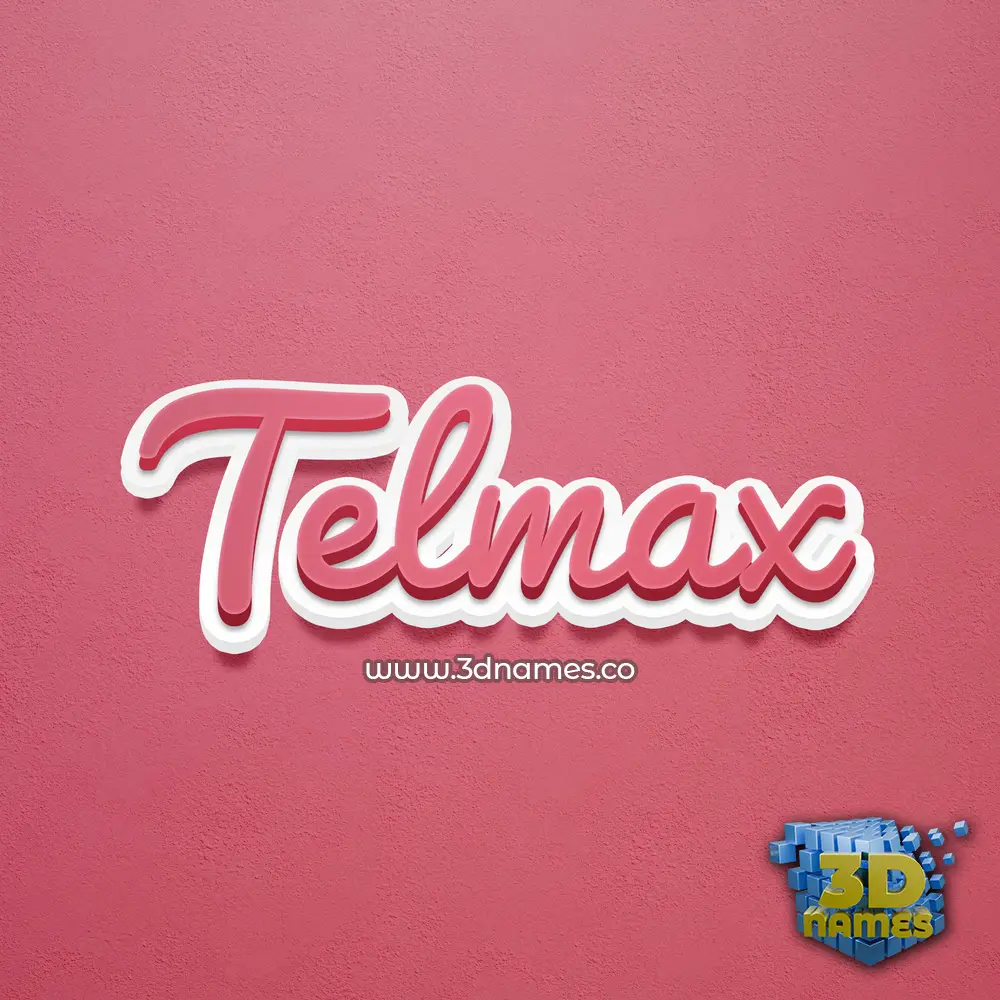 telmax in Red Scribble style - 3D name wallpaper