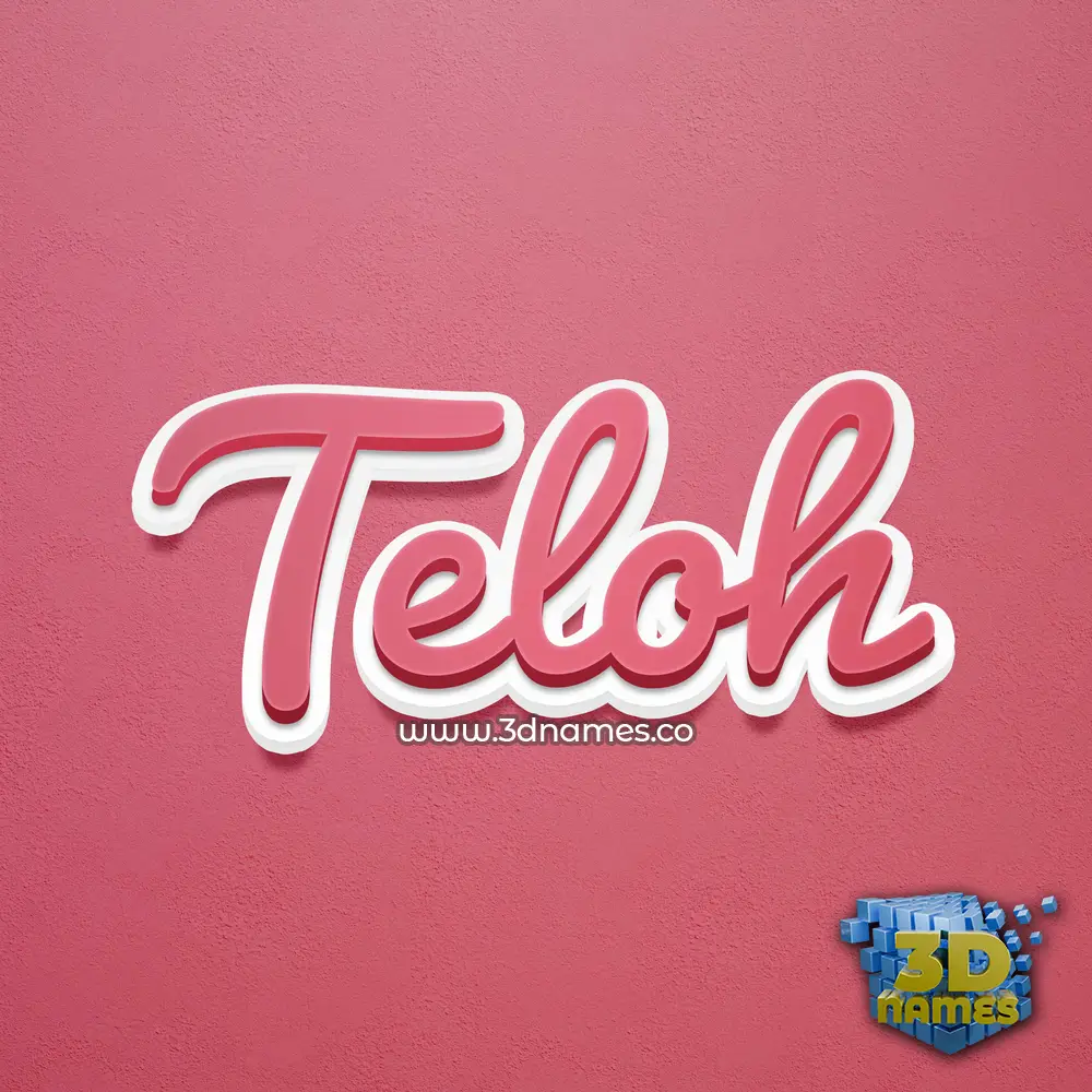 teloh in Red Scribble style - 3D name wallpaper