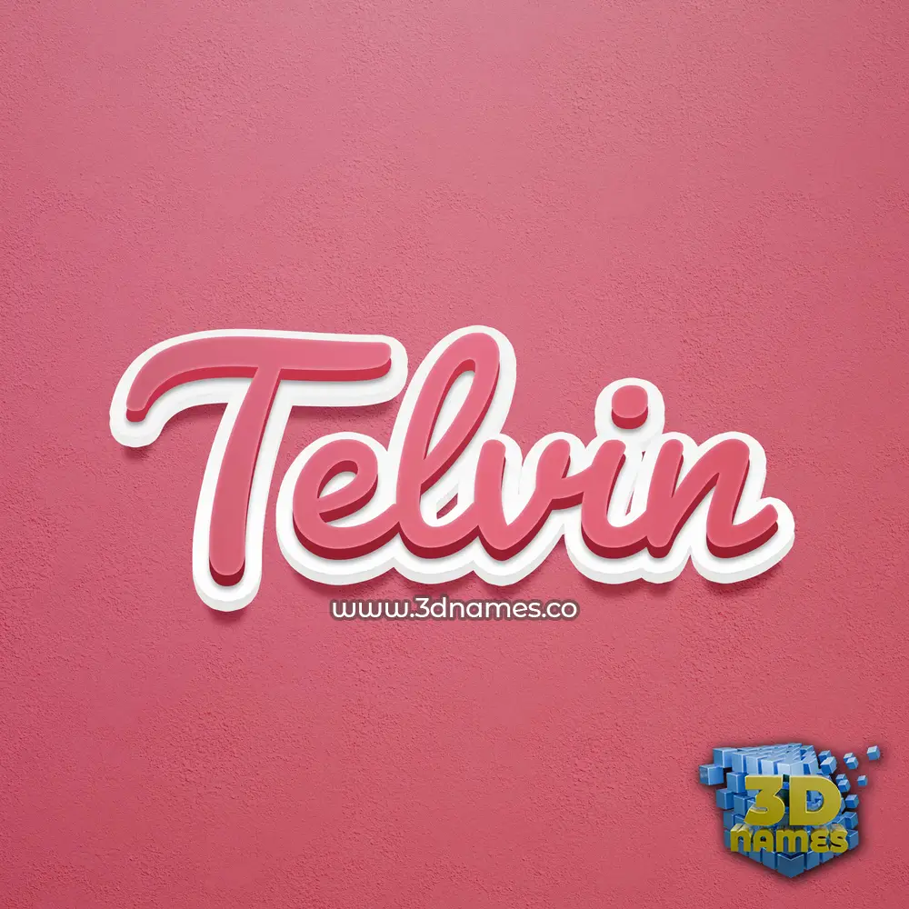 telvin in Red Scribble style - 3D name wallpaper