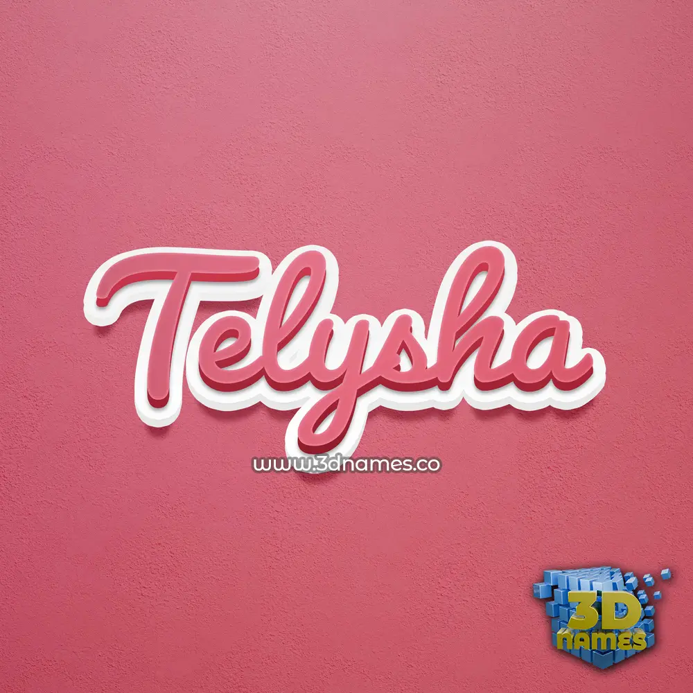 telysha in Red Scribble style - 3D name wallpaper
