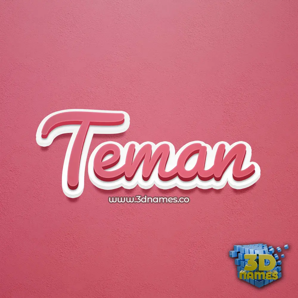 teman in Red Scribble style - 3D name wallpaper