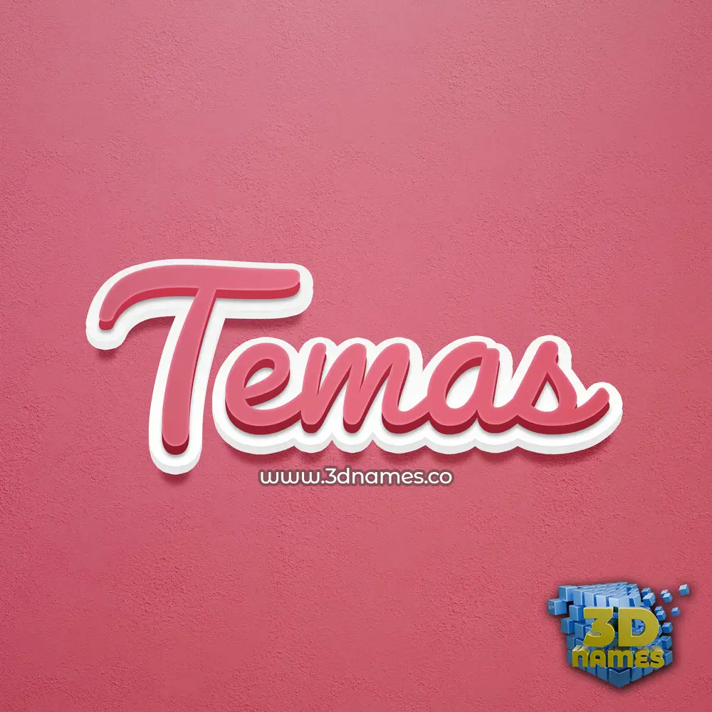temas in Red Scribble style - 3D name wallpaper