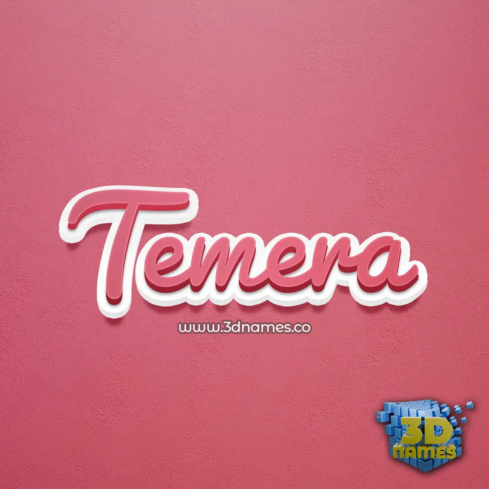 temera in Red Scribble style - 3D name wallpaper