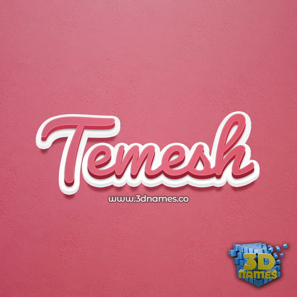 temesh in Red Scribble style - 3D name wallpaper