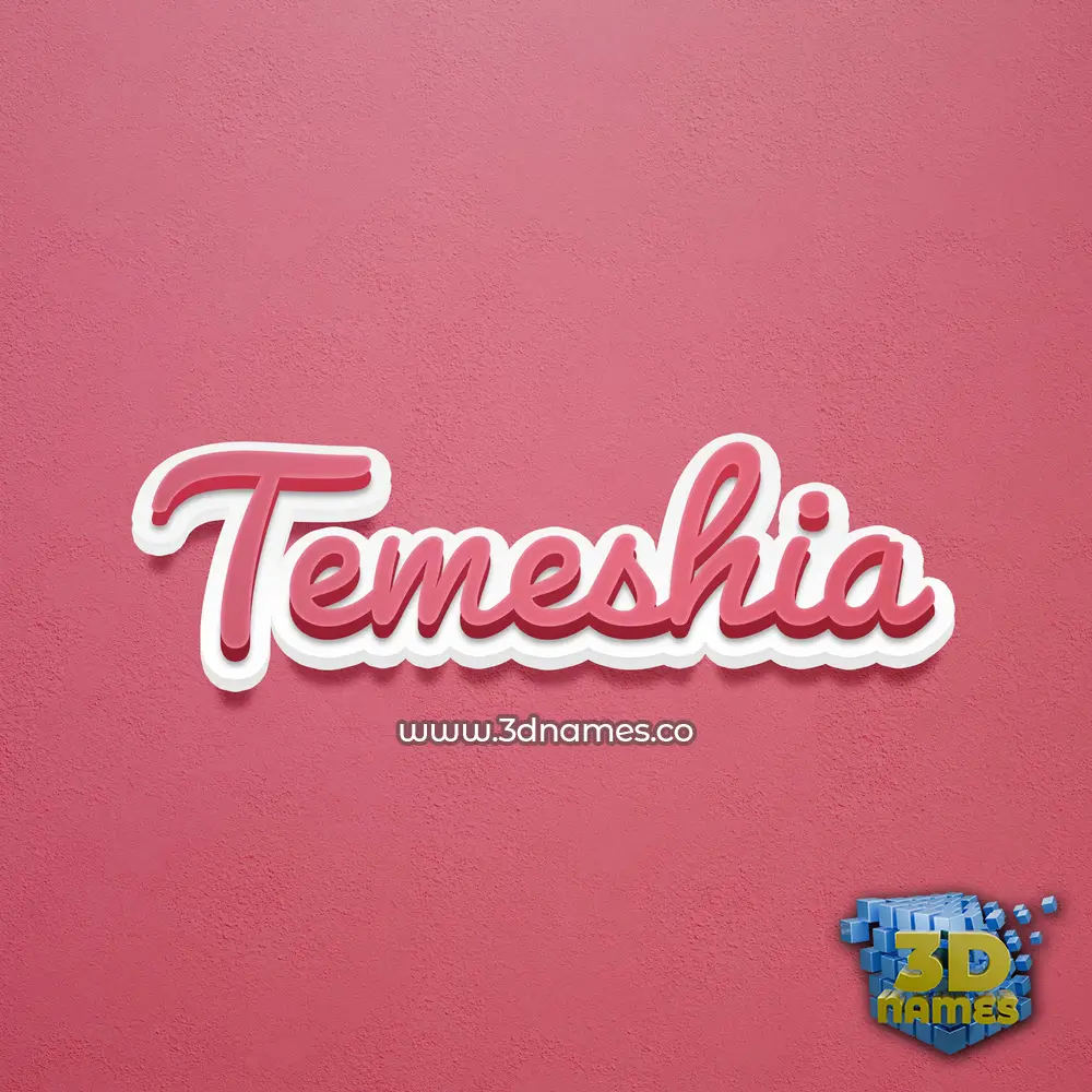 temeshia in Red Scribble style - 3D name wallpaper