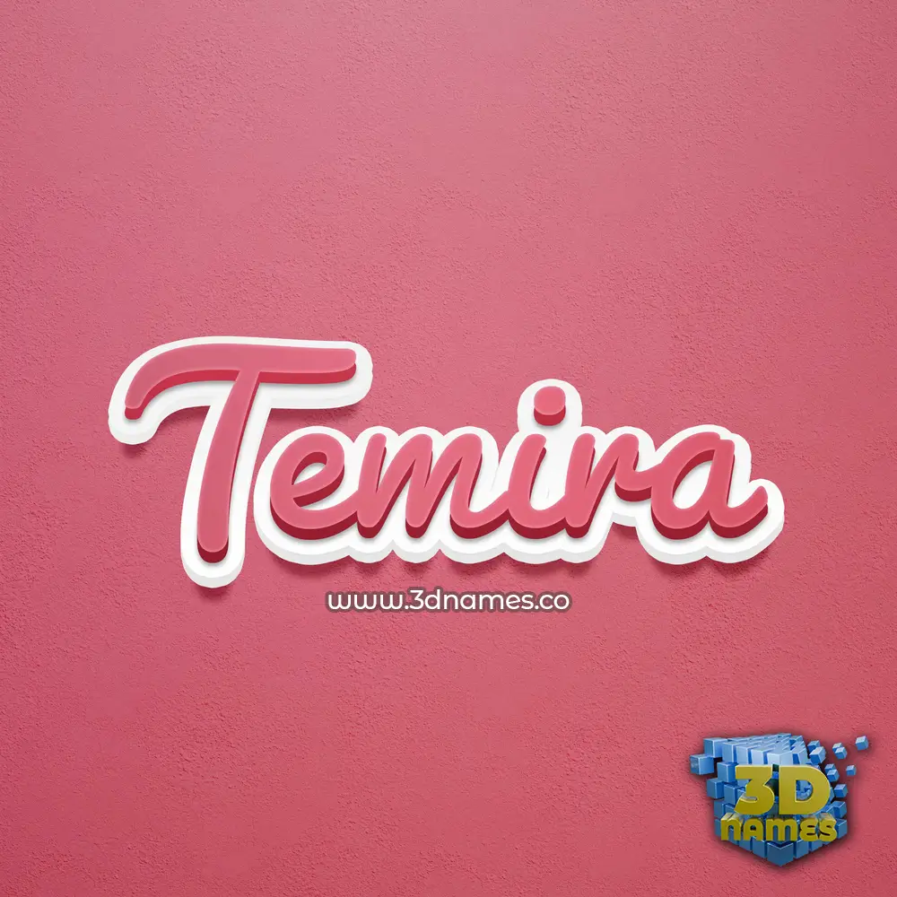 temira in Red Scribble style - 3D name wallpaper