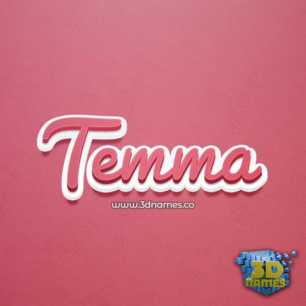 temma in Red Scribble style - 3D name wallpaper