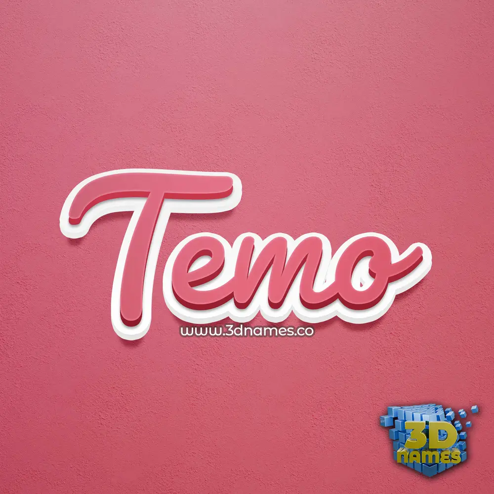 temo in Red Scribble style - 3D name wallpaper