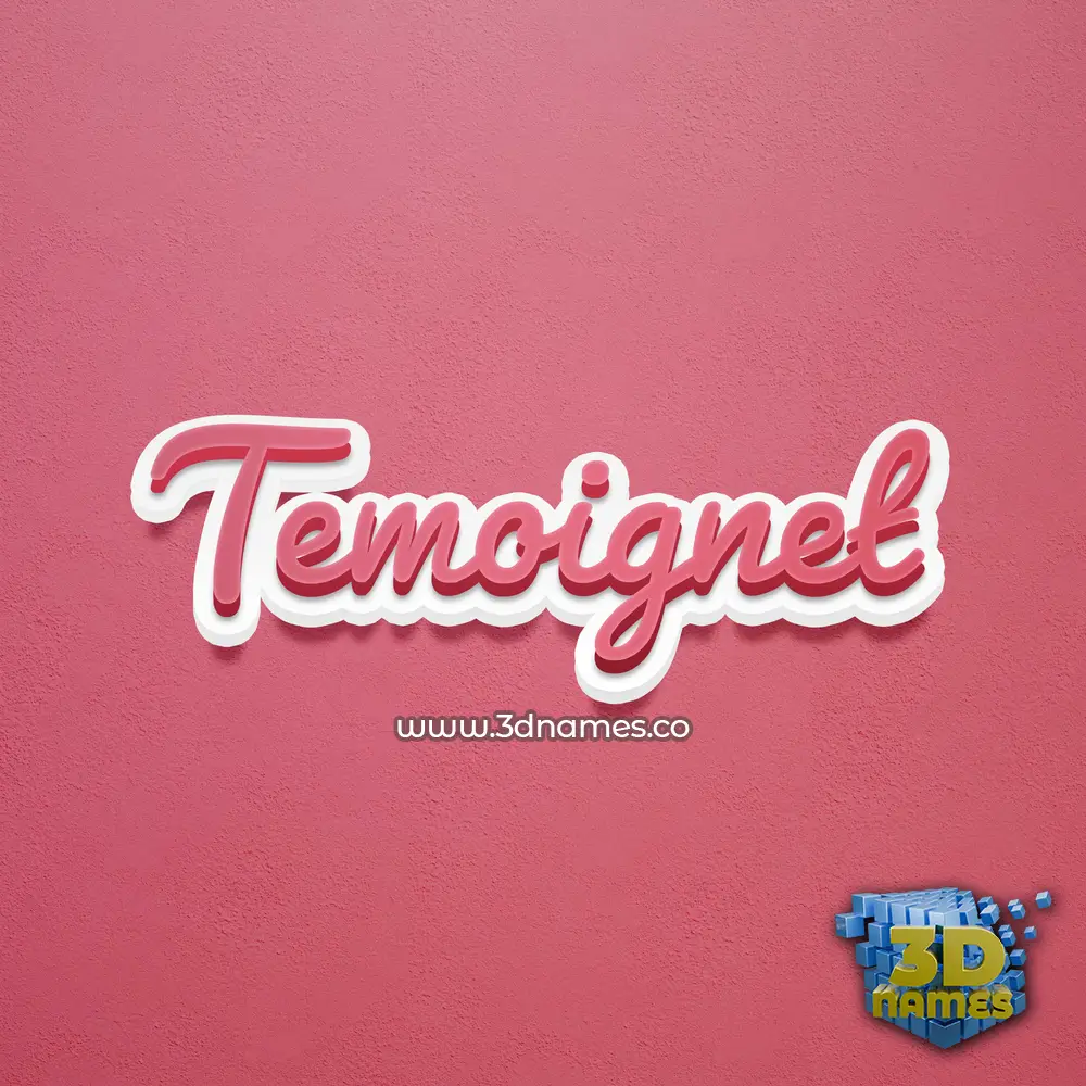 temoignet in Red Scribble style - 3D name wallpaper