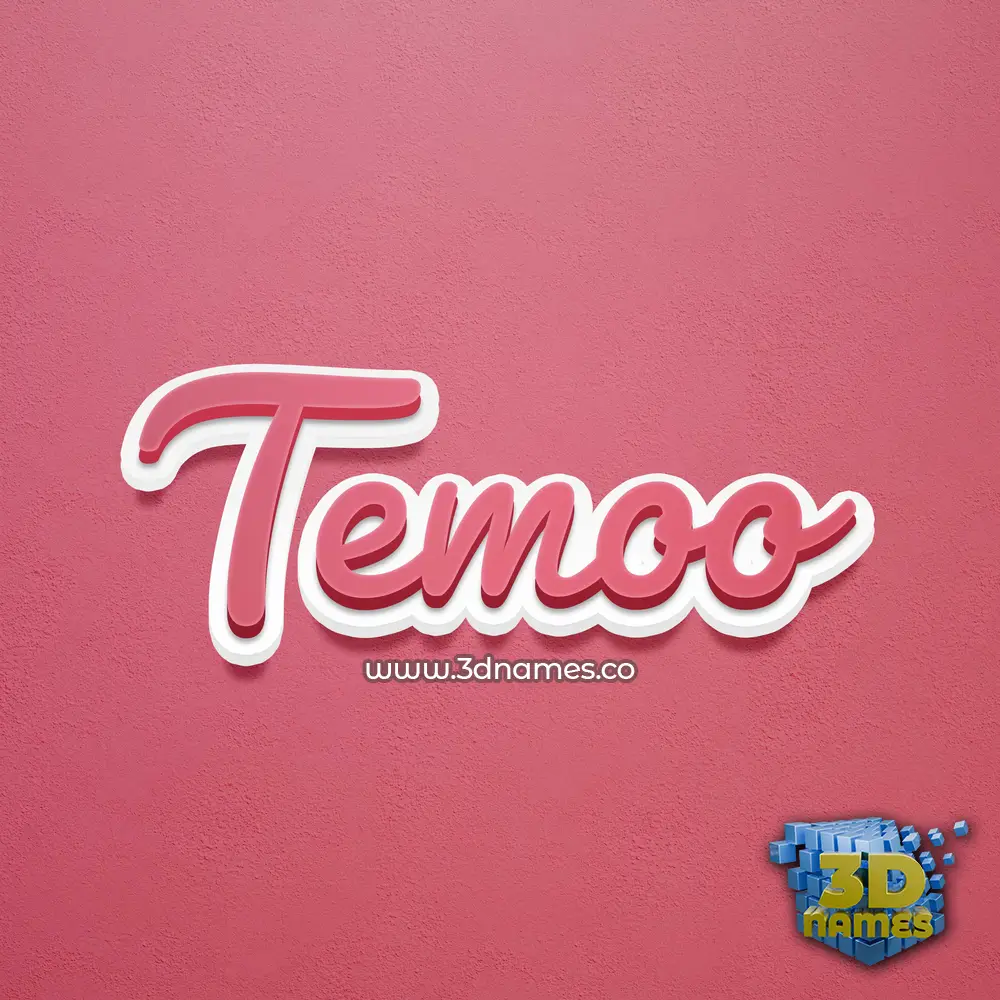 temoo in Red Scribble style - 3D name wallpaper