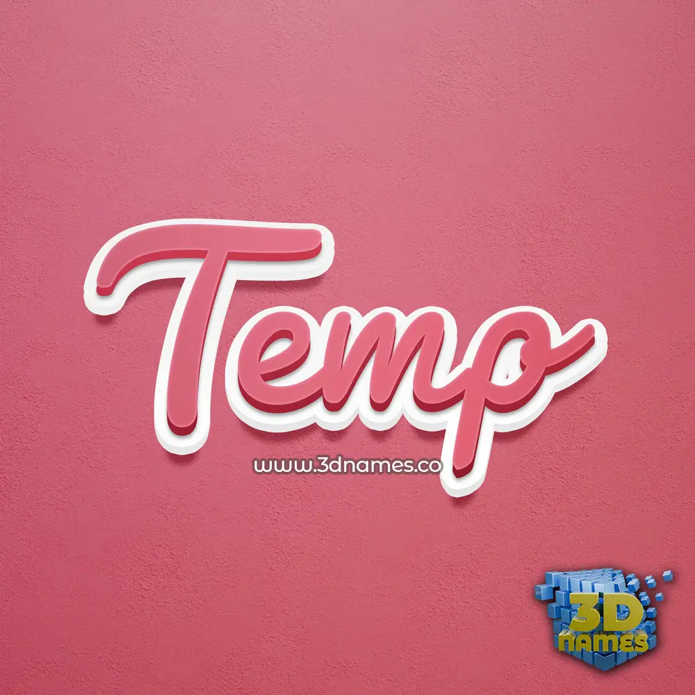 temp in Red Scribble style - 3D name wallpaper