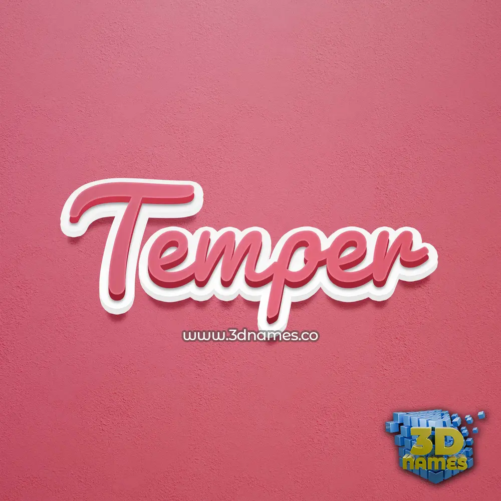 temper in Red Scribble style - 3D name wallpaper