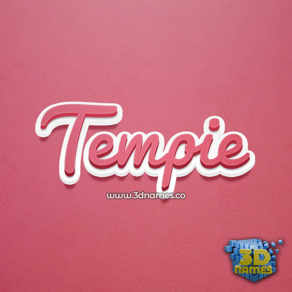 tempie in Red Scribble style - 3D name wallpaper