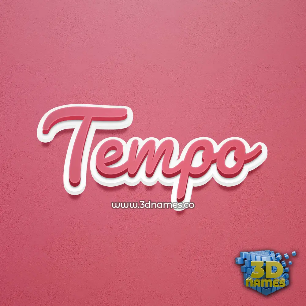 tempo in Red Scribble style - 3D name wallpaper
