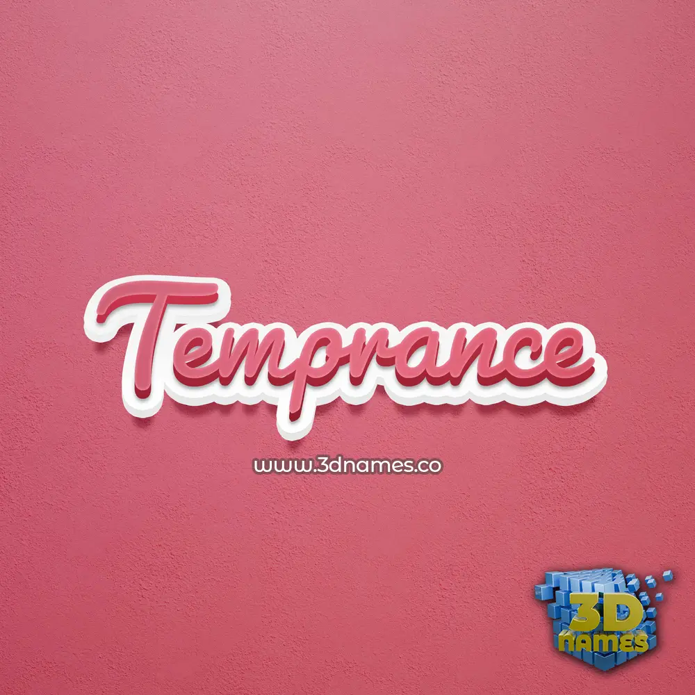 temprance in Red Scribble style - 3D name wallpaper