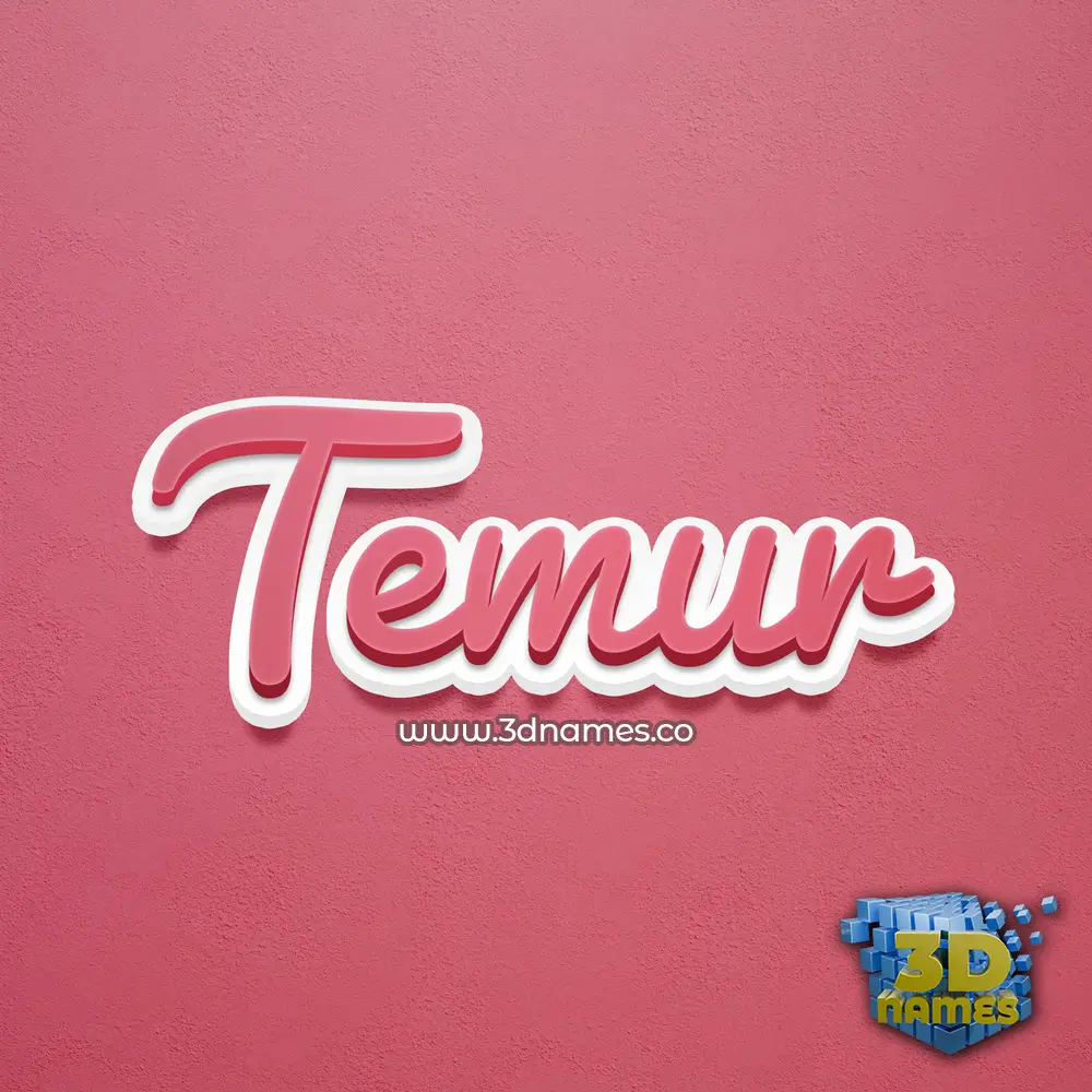 temur in Red Scribble style - 3D name wallpaper