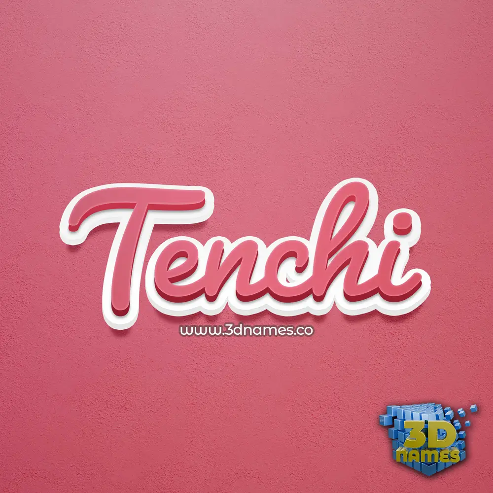 tenchi in Red Scribble style - 3D name wallpaper