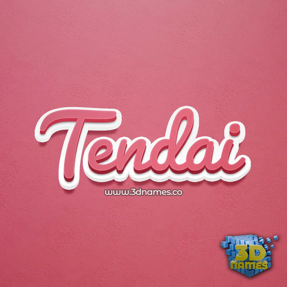 tendai in Red Scribble style - 3D name wallpaper
