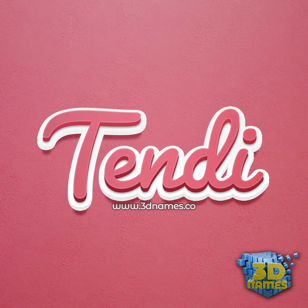 tendi in Red Scribble style - 3D name wallpaper