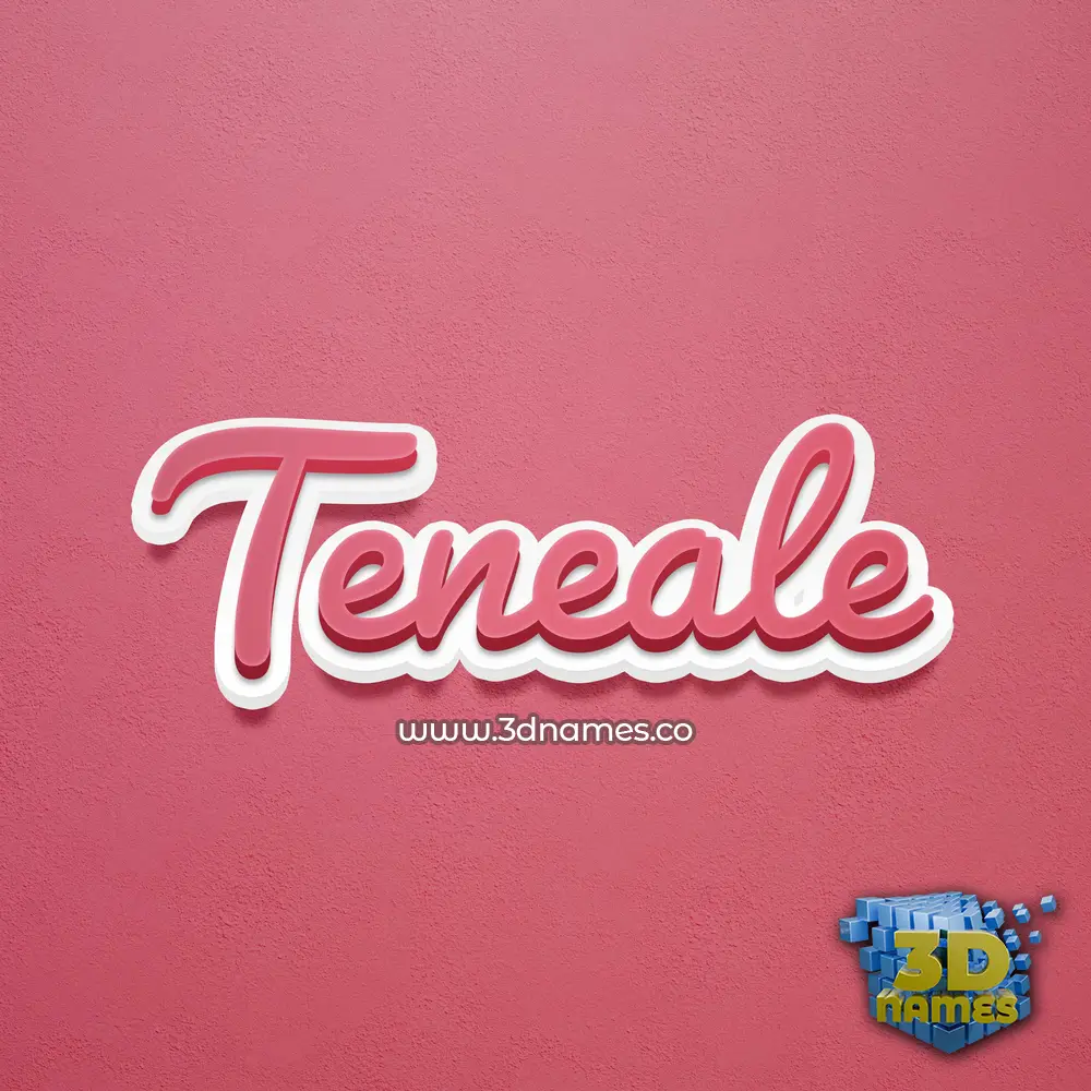 teneale in Red Scribble style - 3D name wallpaper