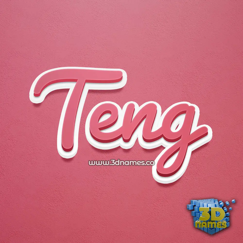teng in Red Scribble style - 3D name wallpaper