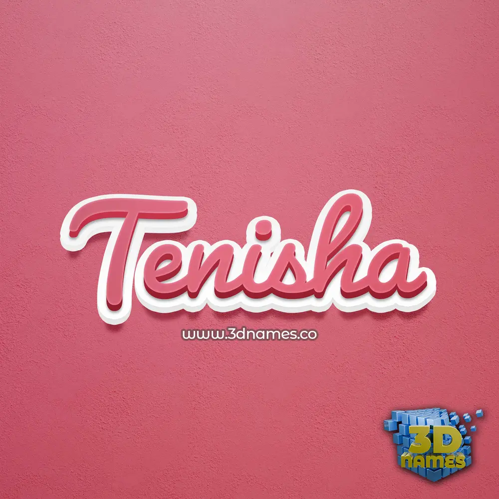 tenisha in Red Scribble style - 3D name wallpaper
