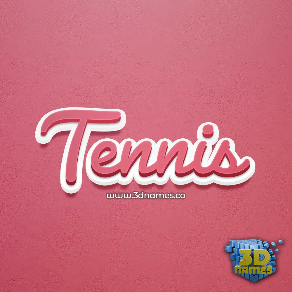tennis in Red Scribble style - 3D name wallpaper