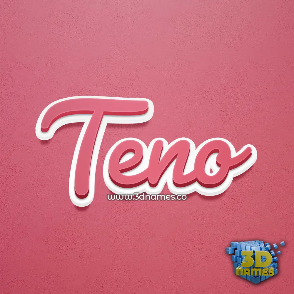 teno in Red Scribble style - 3D name wallpaper