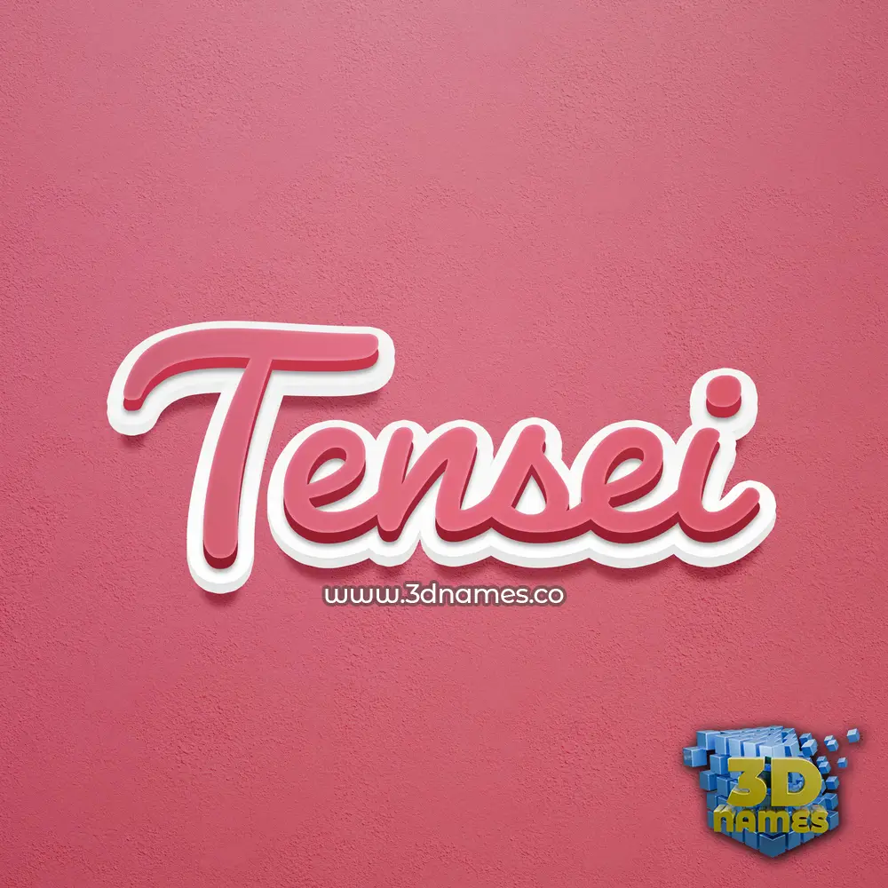 tensei in Red Scribble style - 3D name wallpaper
