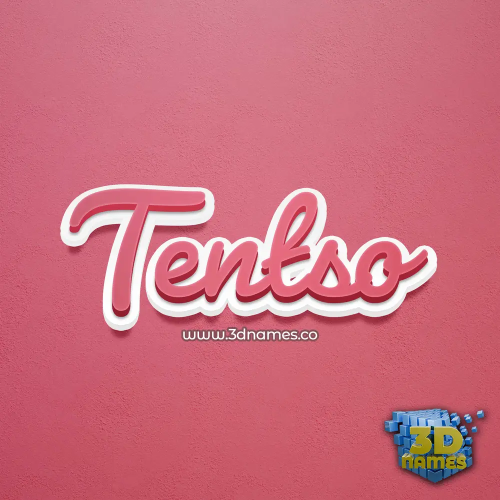 tentso in Red Scribble style - 3D name wallpaper