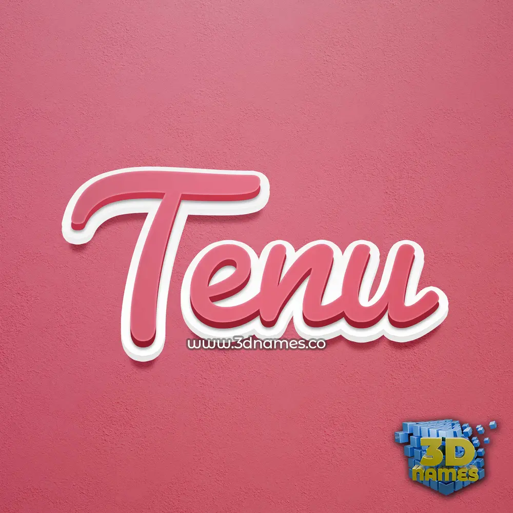 tenu in Red Scribble style - 3D name wallpaper