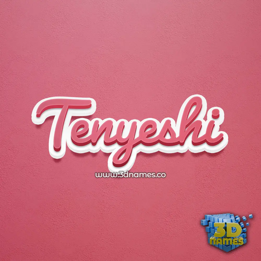 tenyeshi in Red Scribble style - 3D name wallpaper