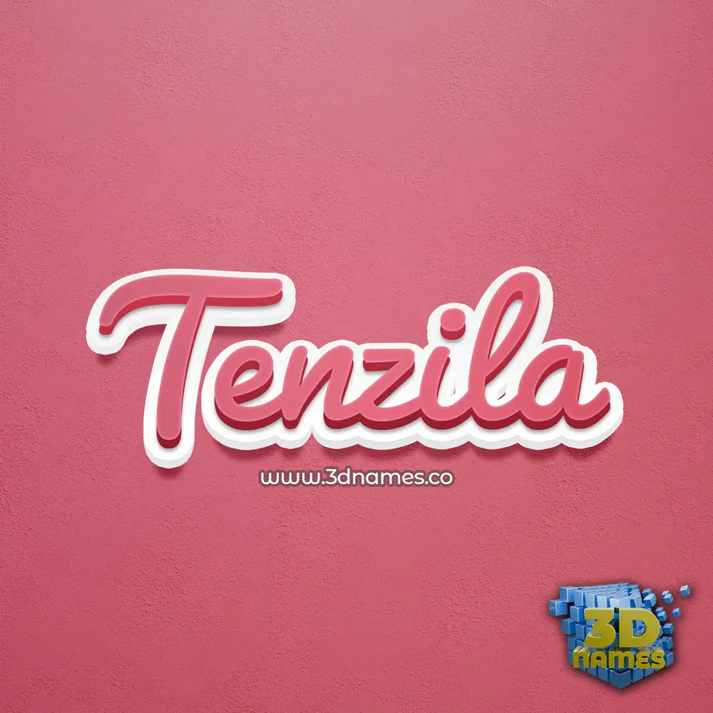 tenzila in Red Scribble style - 3D name wallpaper