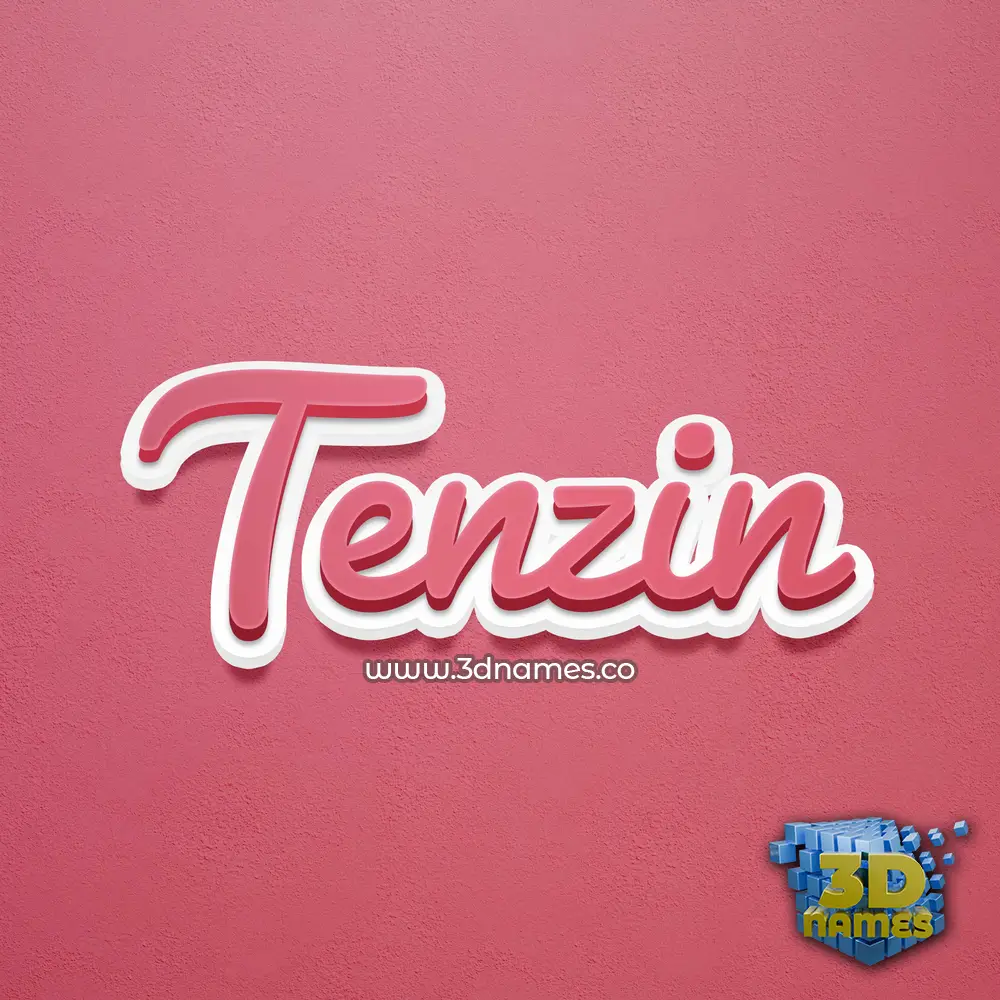tenzin in Red Scribble style - 3D name wallpaper