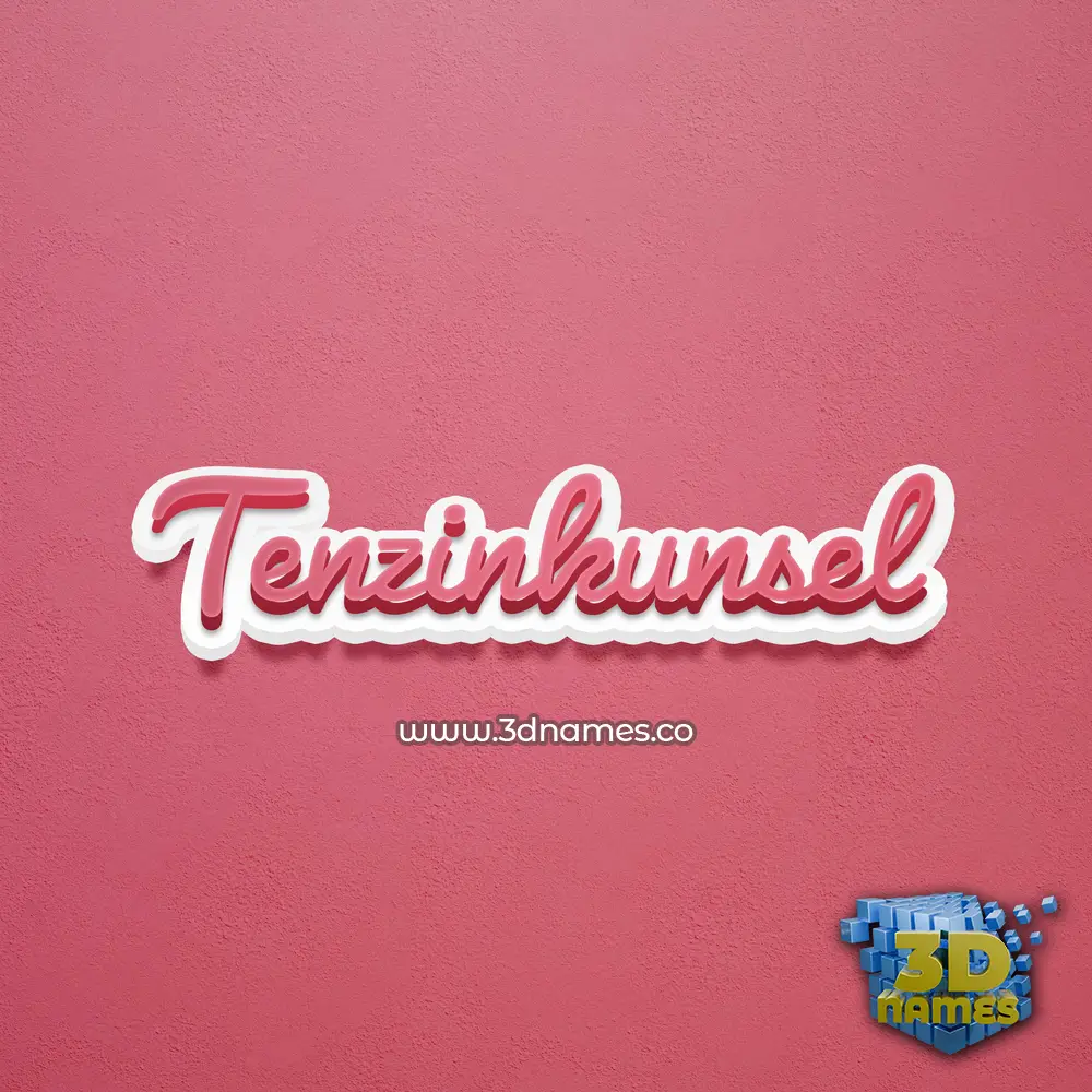tenzinkunsel in Red Scribble style - 3D name wallpaper