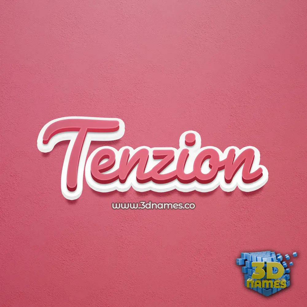 tenzion in Red Scribble style - 3D name wallpaper