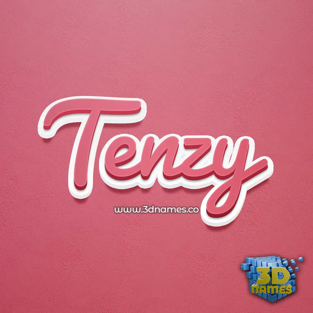 tenzy in Red Scribble style - 3D name wallpaper