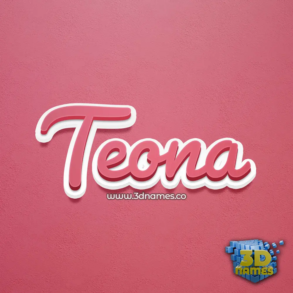 teona in Red Scribble style - 3D name wallpaper