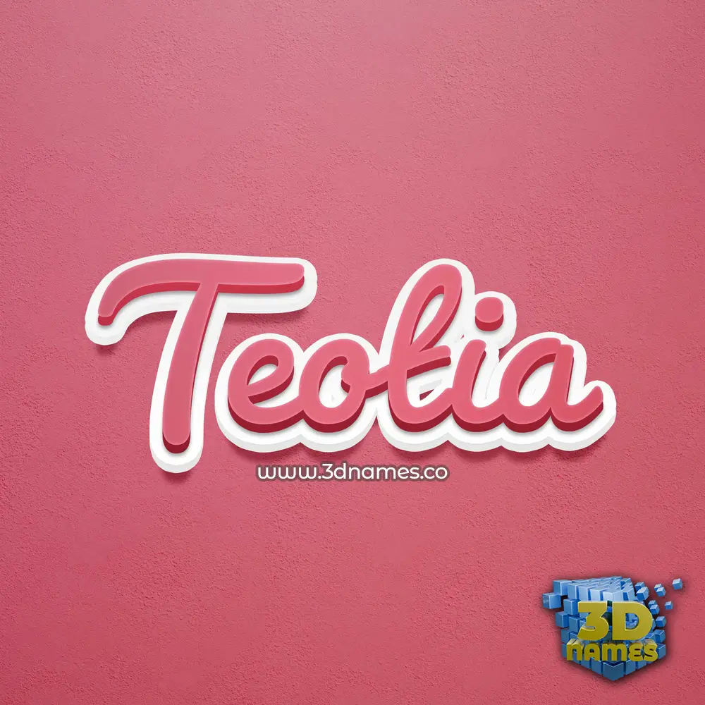 teotia in Red Scribble style - 3D name wallpaper