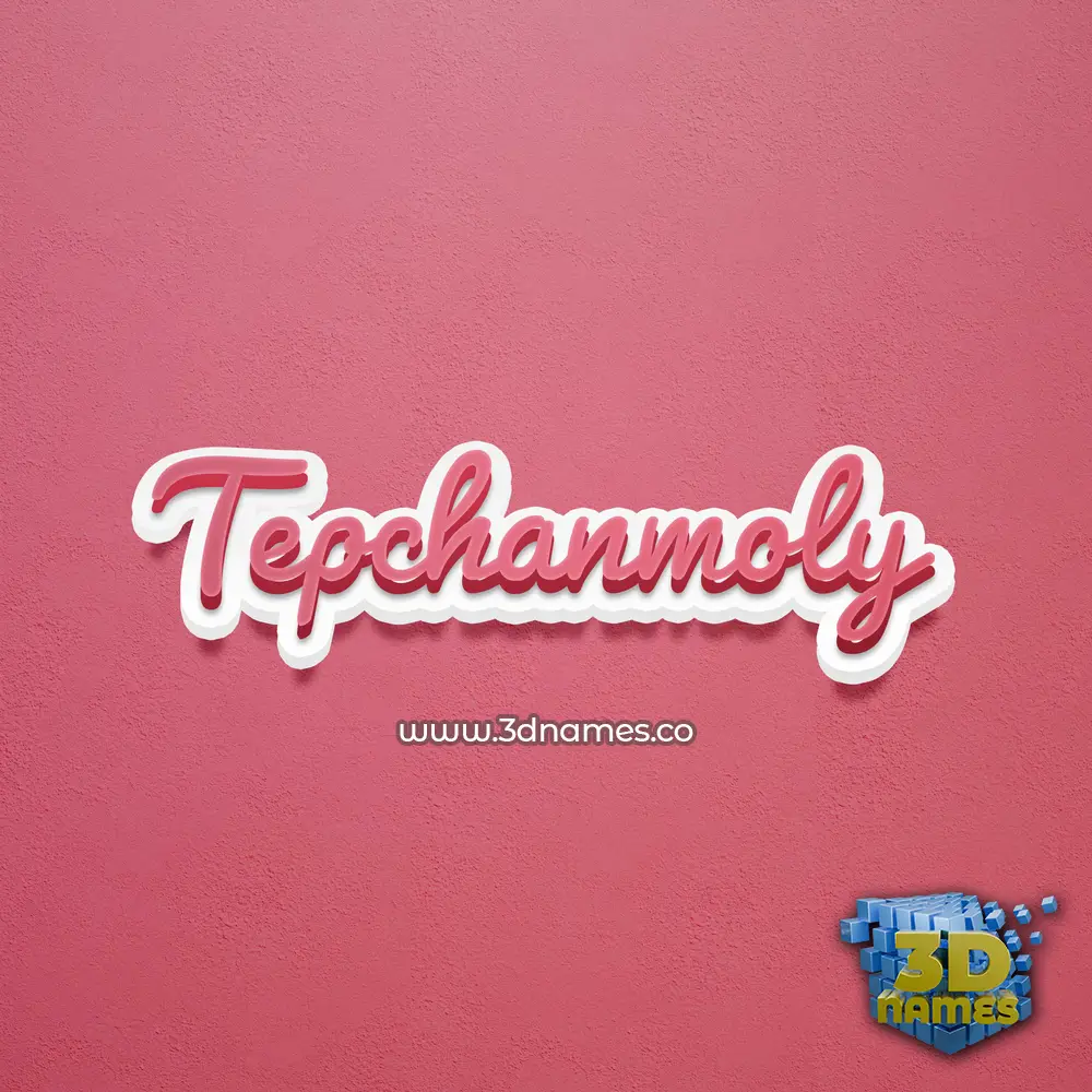 tepchanmoly in Red Scribble style - 3D name wallpaper