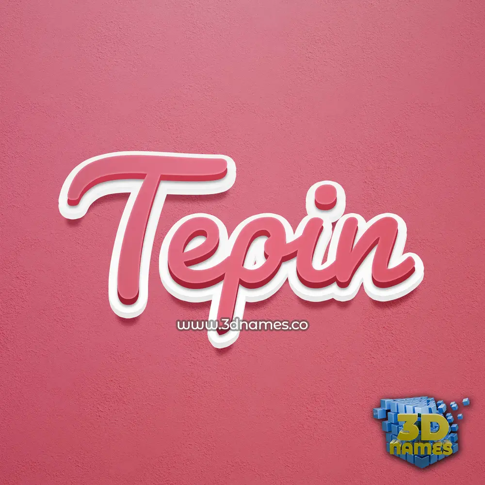 tepin in Red Scribble style - 3D name wallpaper