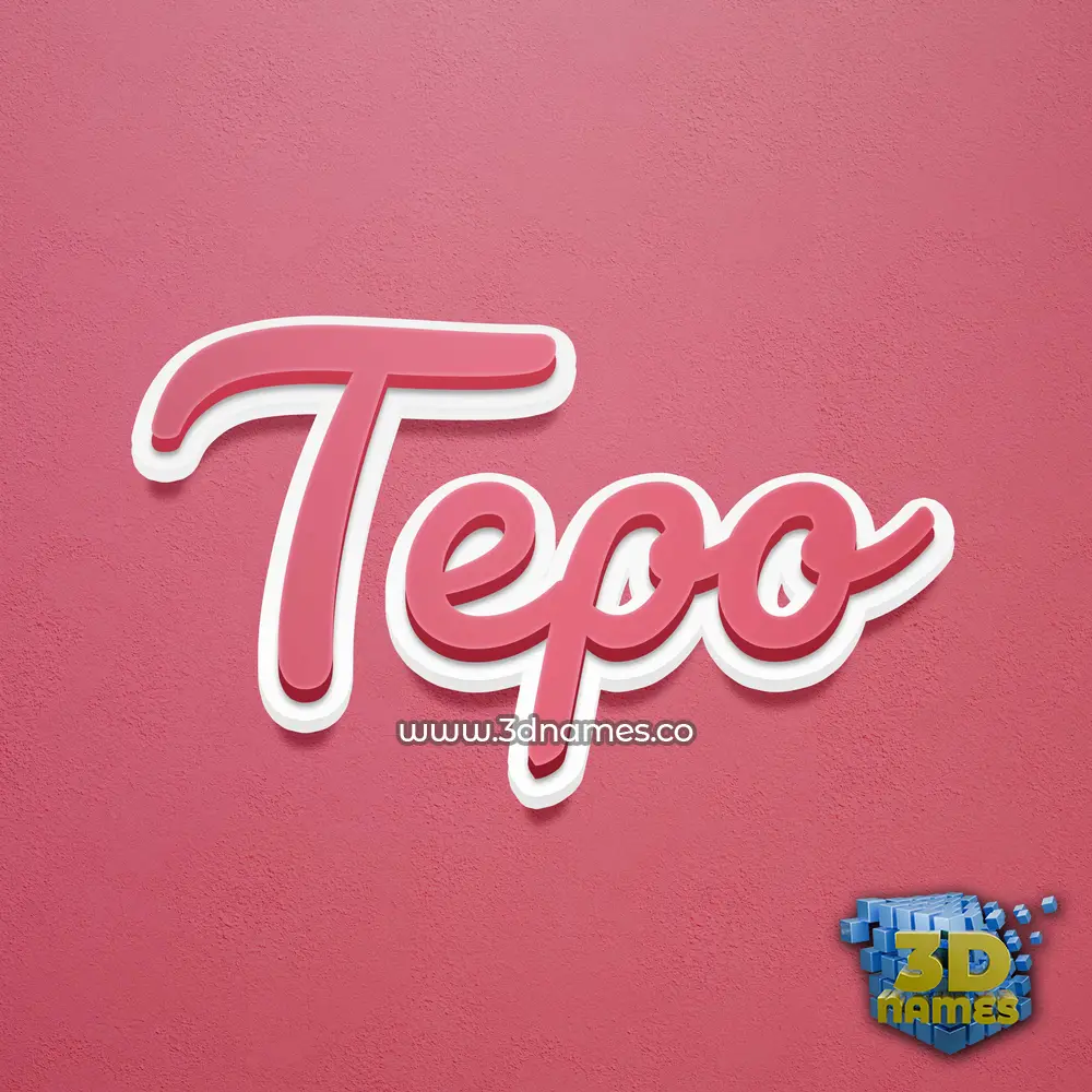 tepo in Red Scribble style - 3D name wallpaper