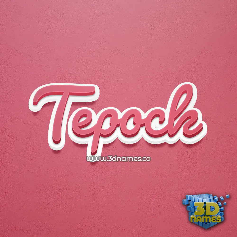 tepock in Red Scribble style - 3D name wallpaper