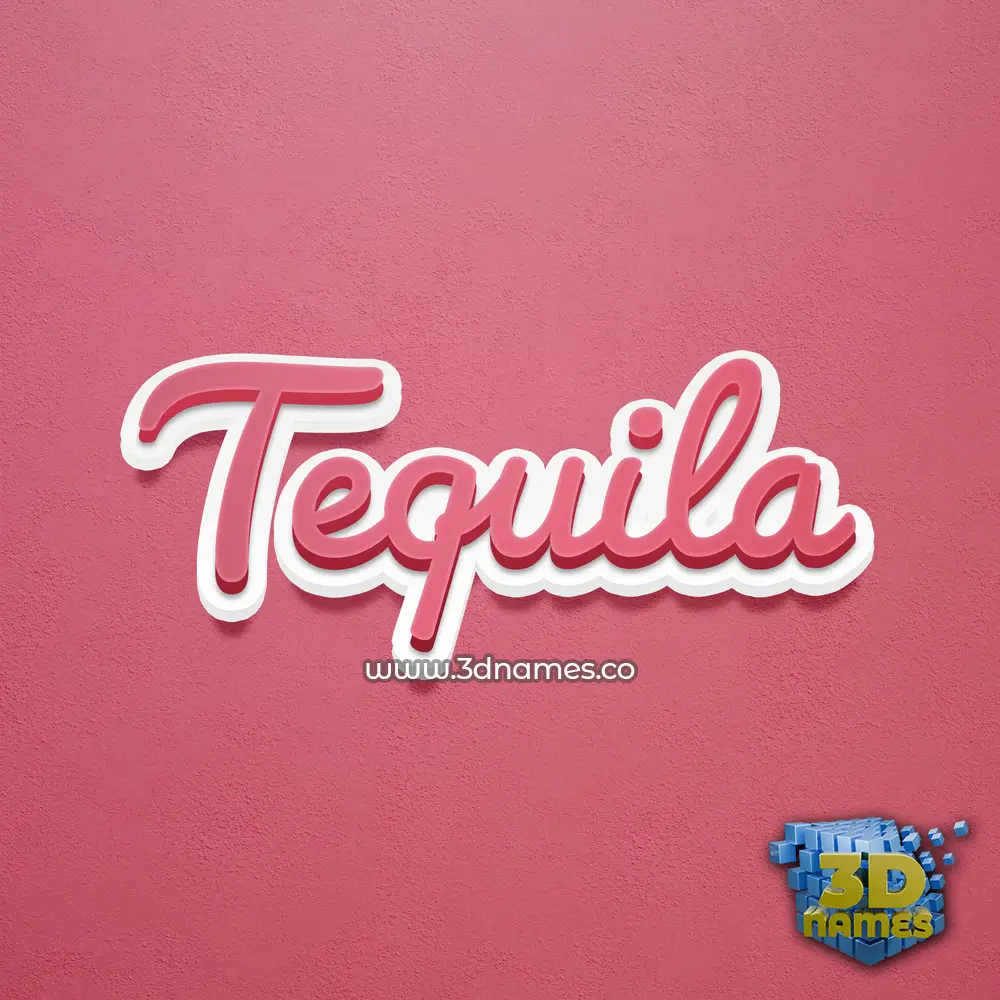 tequila in Red Scribble style - 3D name wallpaper