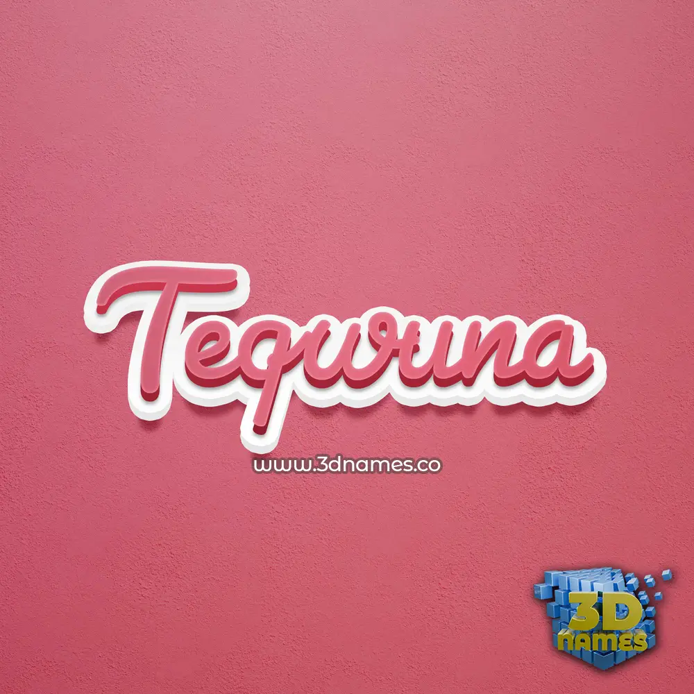 teqwuna in Red Scribble style - 3D name wallpaper