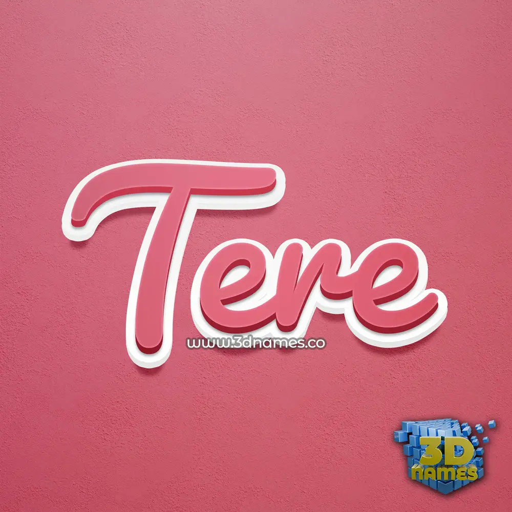tere in Red Scribble style - 3D name wallpaper