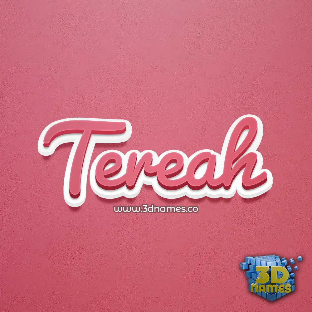 tereah in Red Scribble style - 3D name wallpaper
