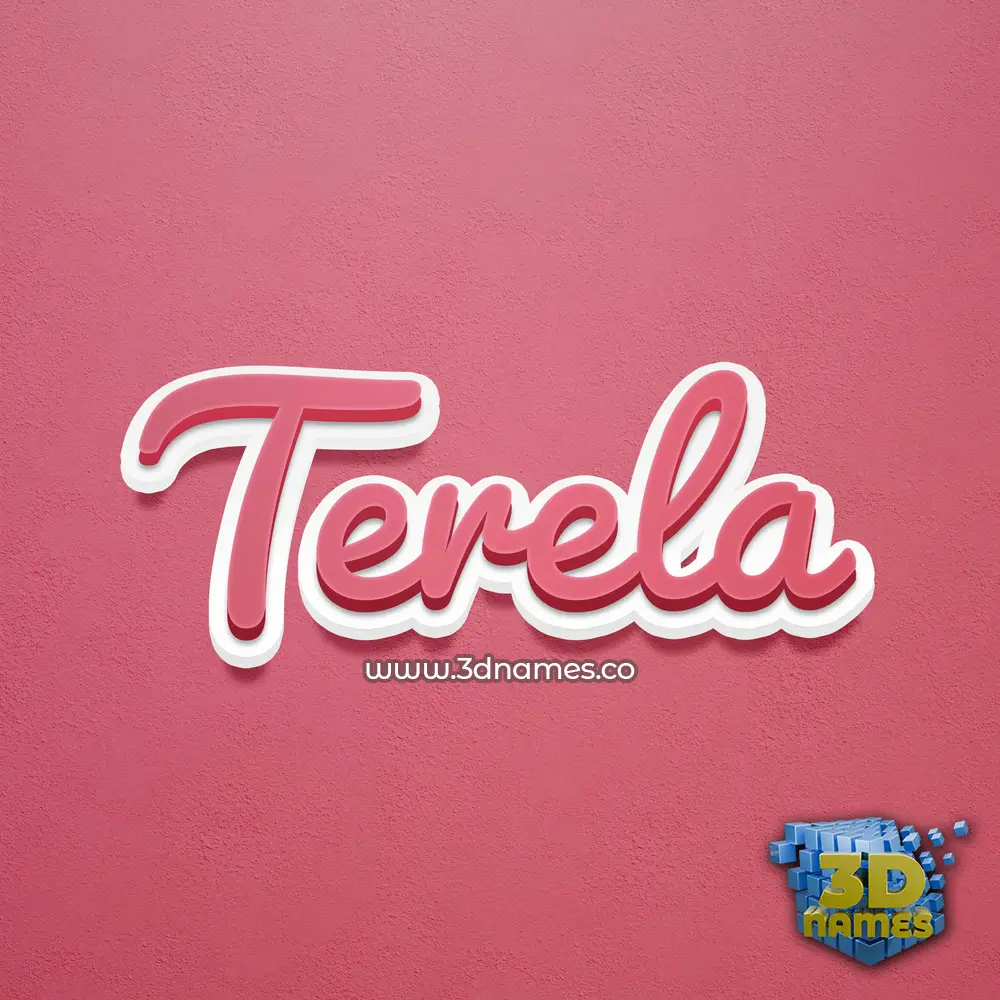 terela in Red Scribble style - 3D name wallpaper