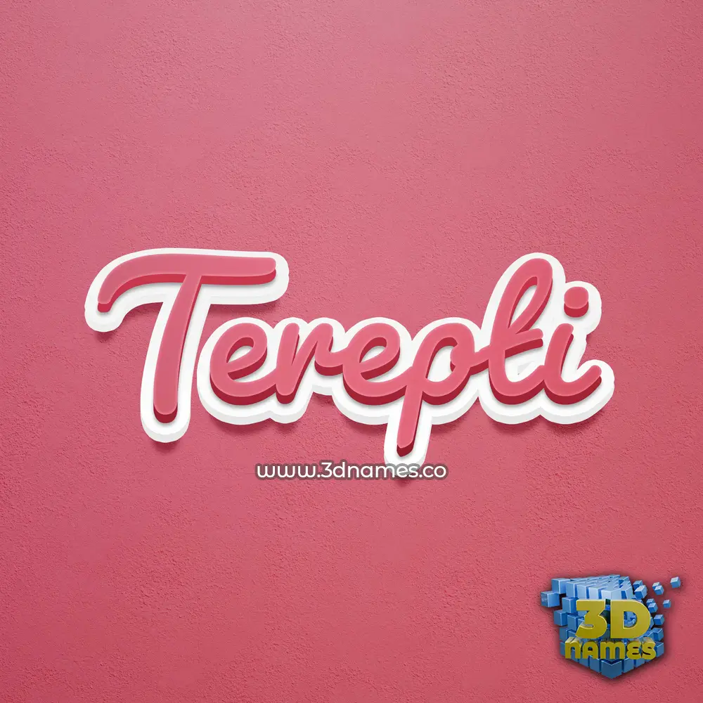 terepti in Red Scribble style - 3D name wallpaper